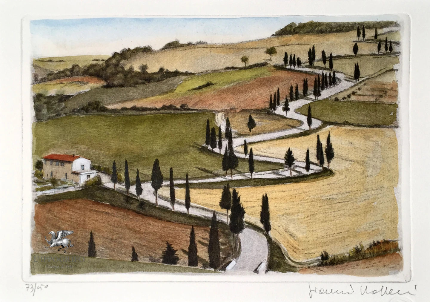 Road with cypresses in Val d'Orcia