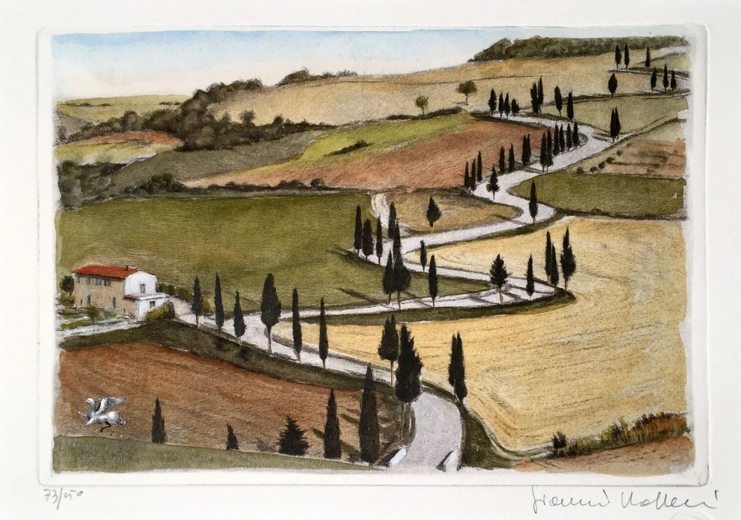 Strada con cipressi in Val d'Orcia